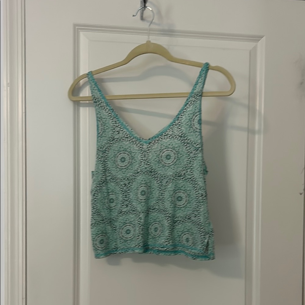 Urban Outfitters Teal and White Patterned Camisole